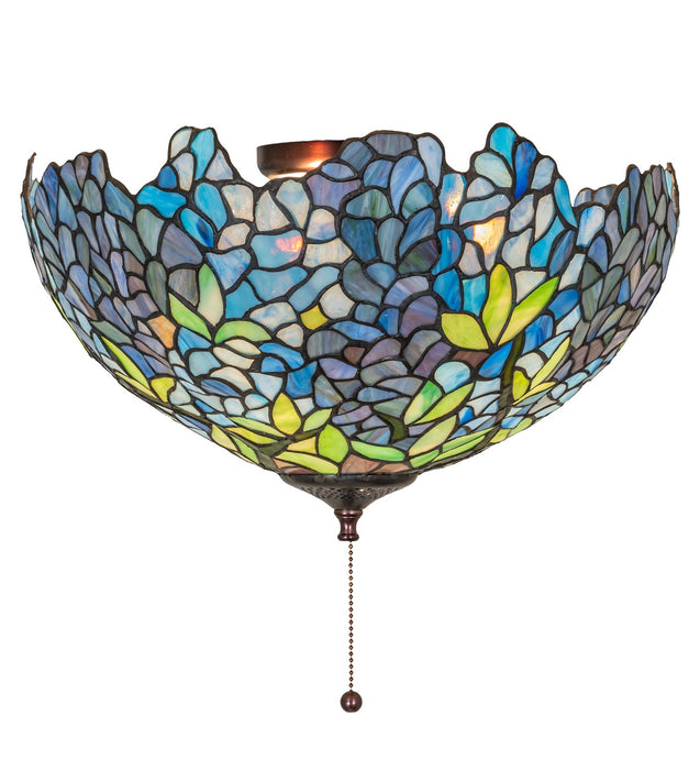 Meyda Tiffany 263354 Three Light Fan Light Fixture, Mahogany Bronze
