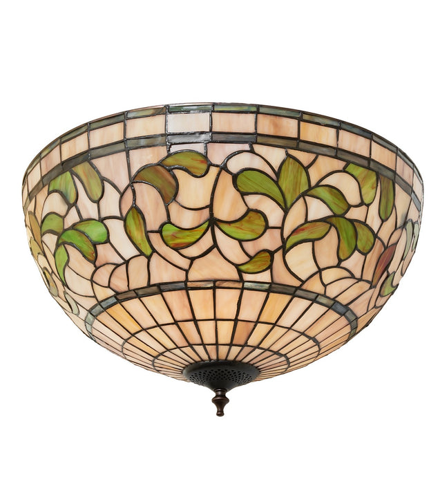 Meyda Tiffany 264513 Three Light Semi-Flushmount, Mahogany Bronze