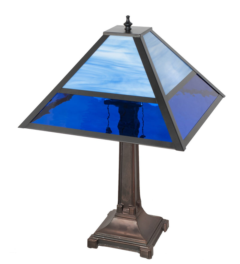 Meyda Tiffany 264617 Two Light Table Lamp, Craftsman Brown,Mahogany Bronze