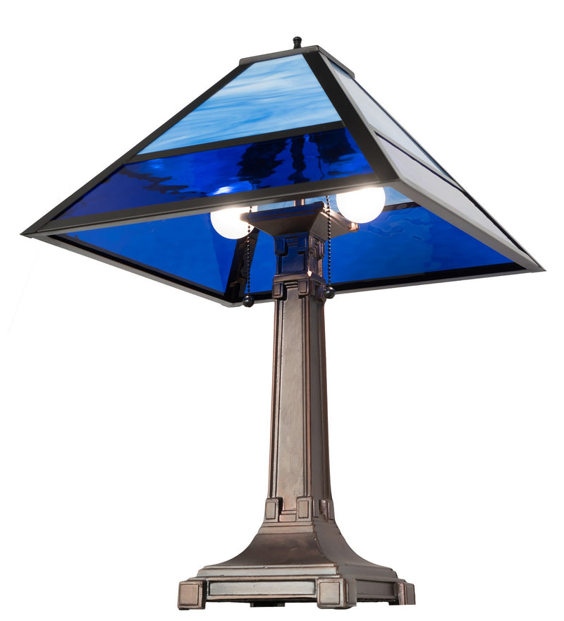 Meyda Tiffany 264617 Two Light Table Lamp, Craftsman Brown,Mahogany Bronze