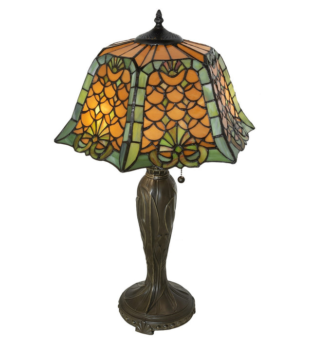 Meyda Tiffany 264846 Two Light Table Lamp, Mahogany Bronze