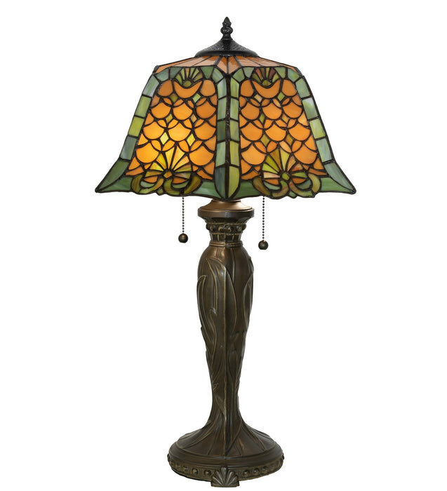 Meyda Tiffany 264846 Two Light Table Lamp, Mahogany Bronze