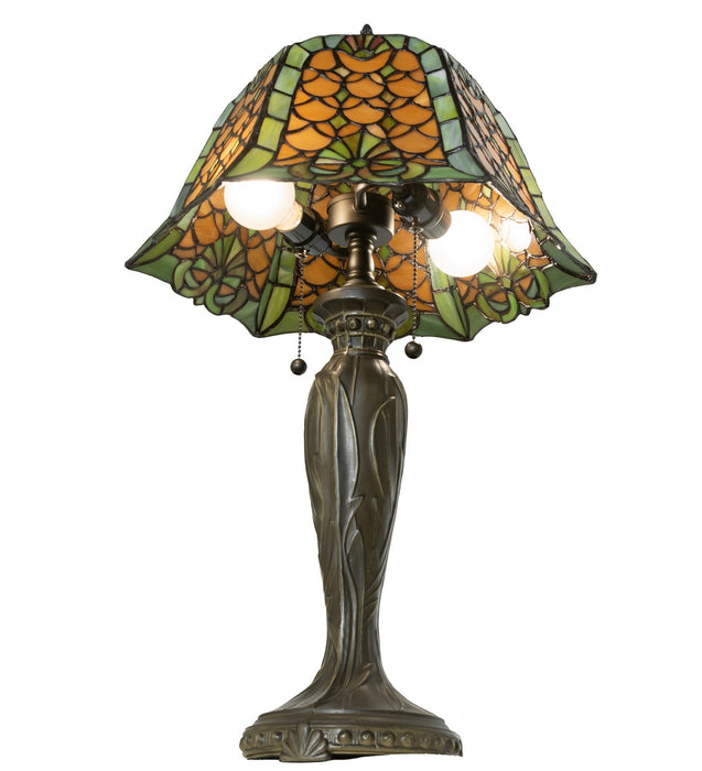 Meyda Tiffany 264846 Two Light Table Lamp, Mahogany Bronze