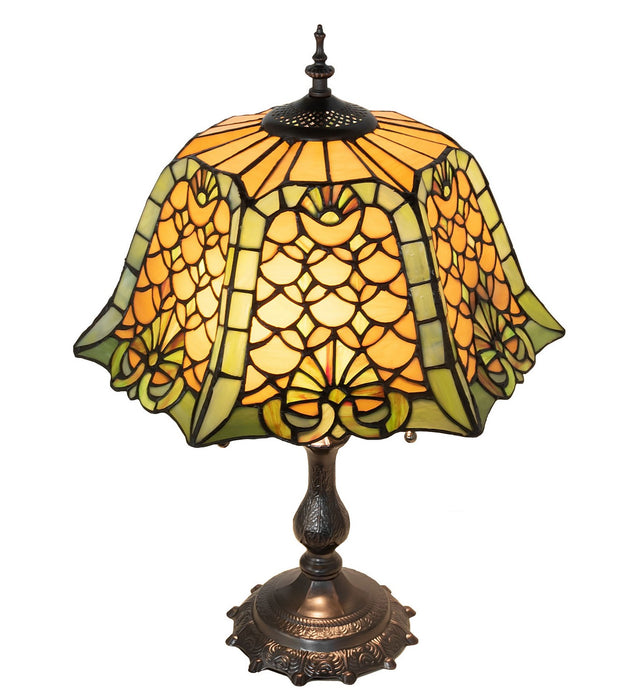 Meyda Tiffany 264857 Two Light Table Lamp, Mahogany Bronze