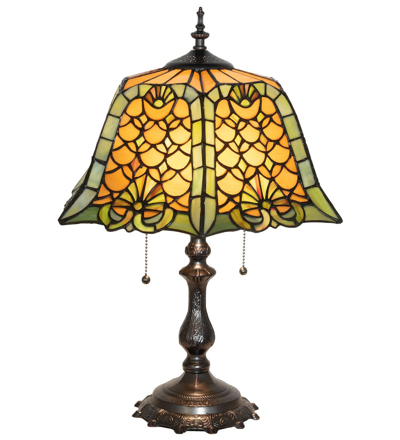 Meyda Tiffany 264857 Two Light Table Lamp, Mahogany Bronze