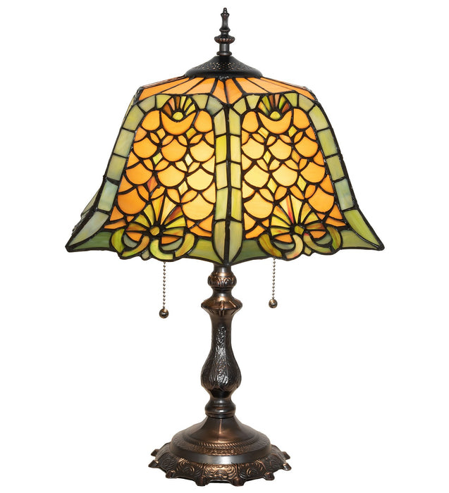 Meyda Tiffany 264857 Two Light Table Lamp, Mahogany Bronze