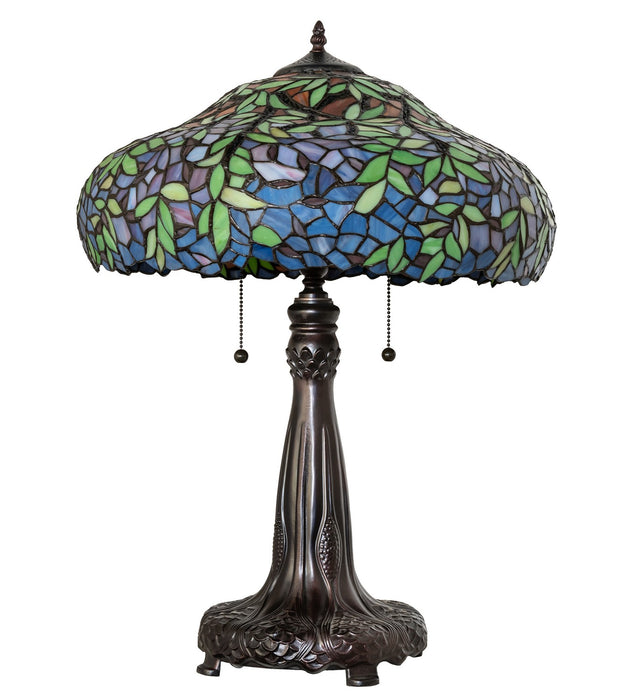 Meyda Tiffany 264938 Two Light Table Lamp, Antique,Mahogany Bronze