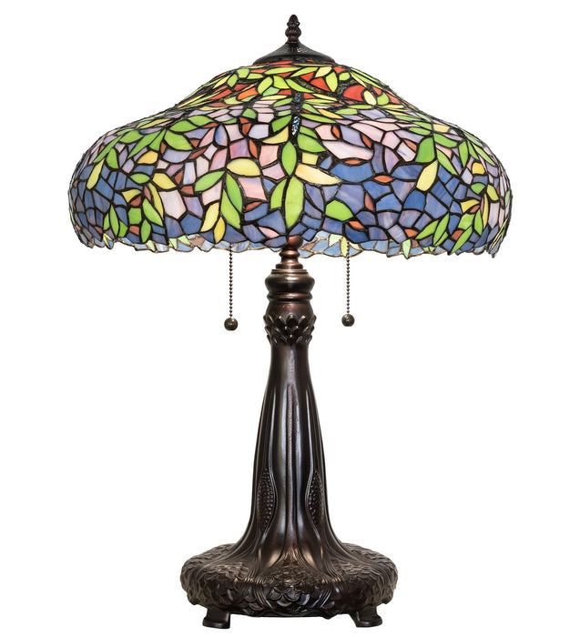 Meyda Tiffany 264938 Two Light Table Lamp, Antique,Mahogany Bronze