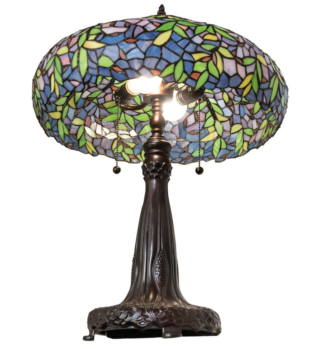 Meyda Tiffany 264938 Two Light Table Lamp, Antique,Mahogany Bronze
