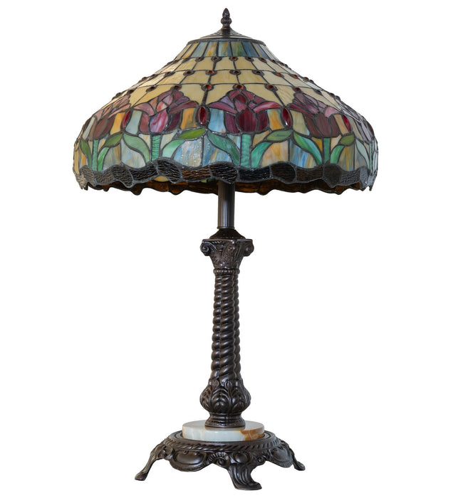 Meyda Tiffany 265014 One Light Table Lamp, Mahogany Bronze
