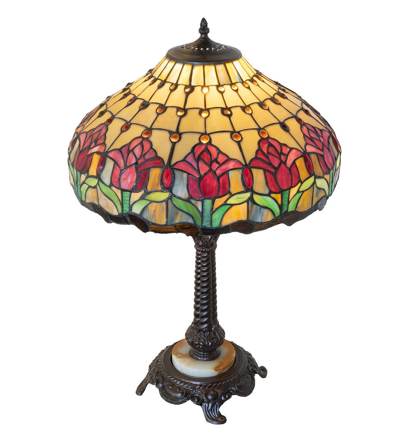 Meyda Tiffany 265014 One Light Table Lamp, Mahogany Bronze