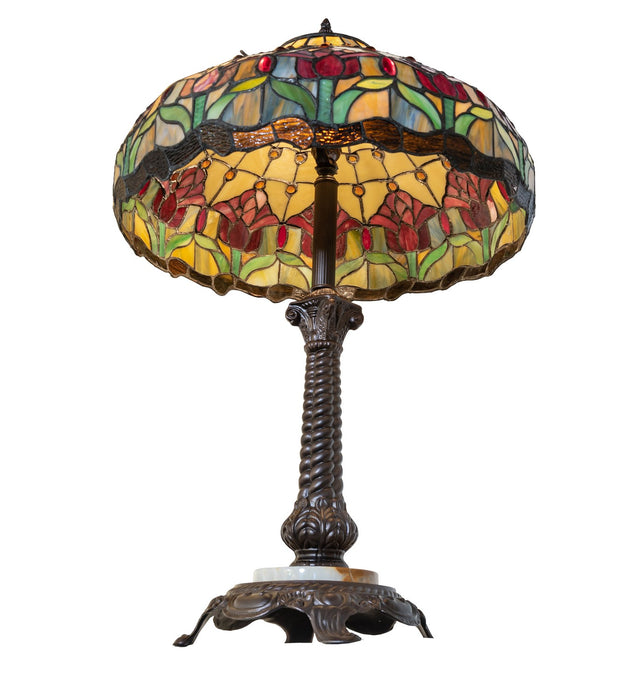 Meyda Tiffany 265014 One Light Table Lamp, Mahogany Bronze