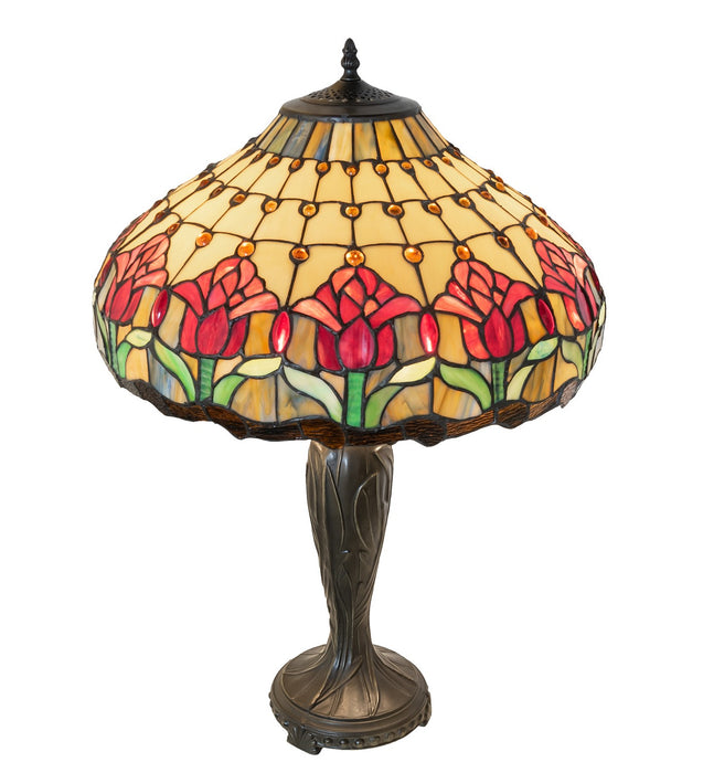 Meyda Tiffany 265019 Two Light Table Lamp, Bronze