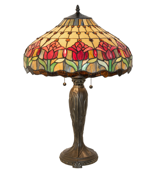 Meyda Tiffany 265019 Two Light Table Lamp, Bronze