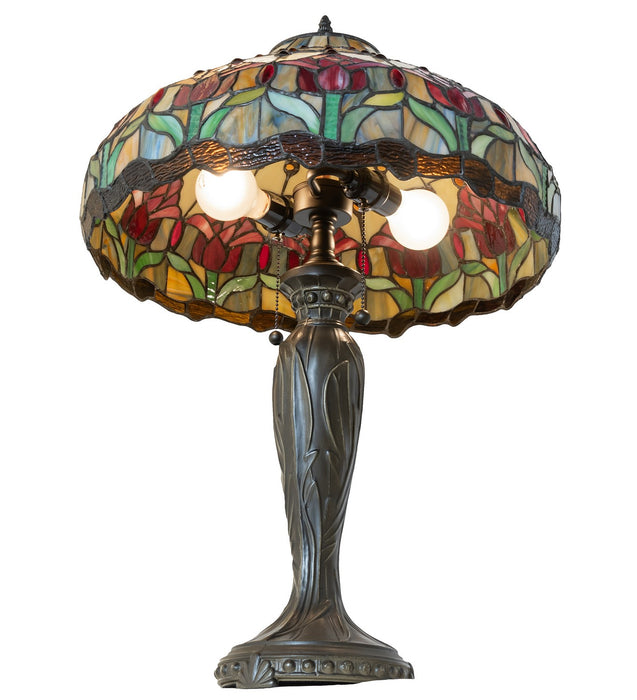 Meyda Tiffany 265019 Two Light Table Lamp, Bronze