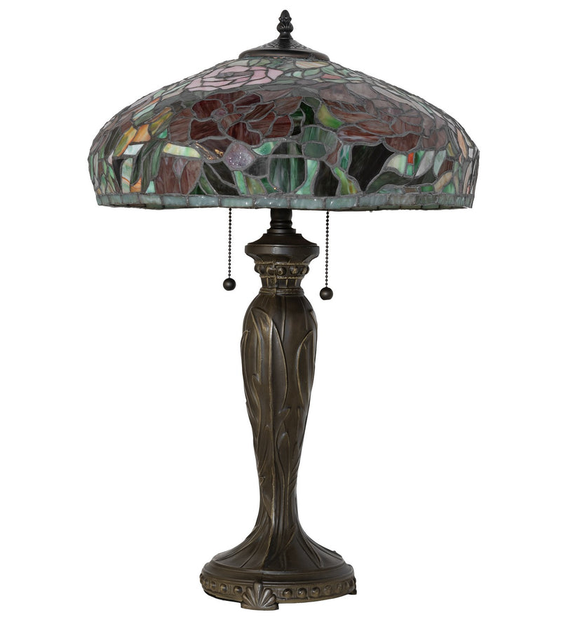 Meyda Tiffany 265061 Two Light Table Lamp, Mahogany Bronze