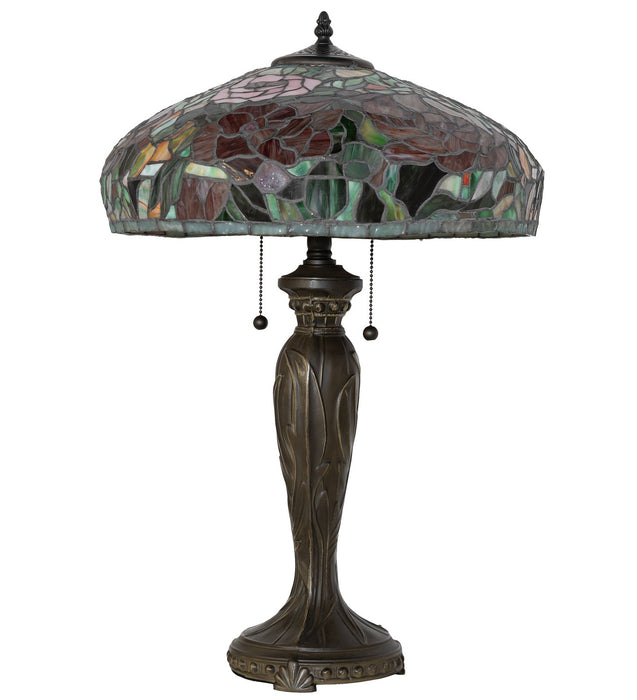 Meyda Tiffany 265061 Two Light Table Lamp, Mahogany Bronze