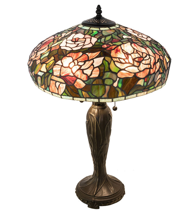 Meyda Tiffany 265061 Two Light Table Lamp, Mahogany Bronze
