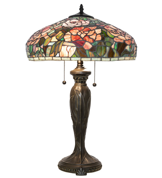 Meyda Tiffany 265061 Two Light Table Lamp, Mahogany Bronze