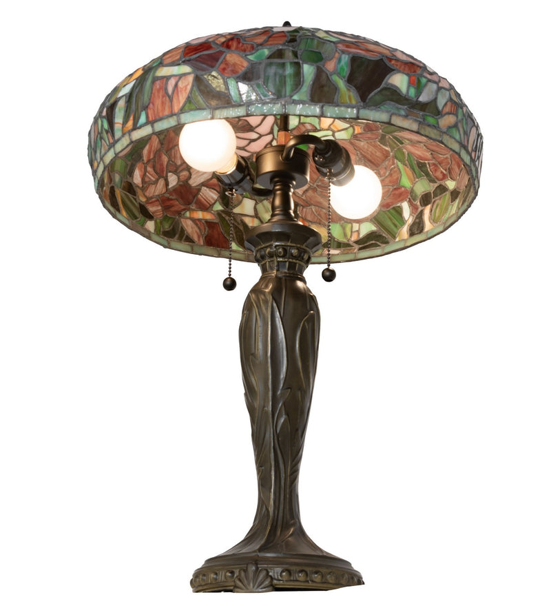 Meyda Tiffany 265061 Two Light Table Lamp, Mahogany Bronze