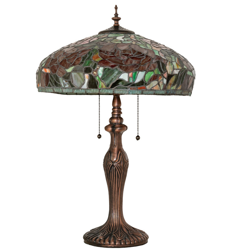 Meyda Tiffany 265068 Two Light Table Lamp, Mahogany Bronze