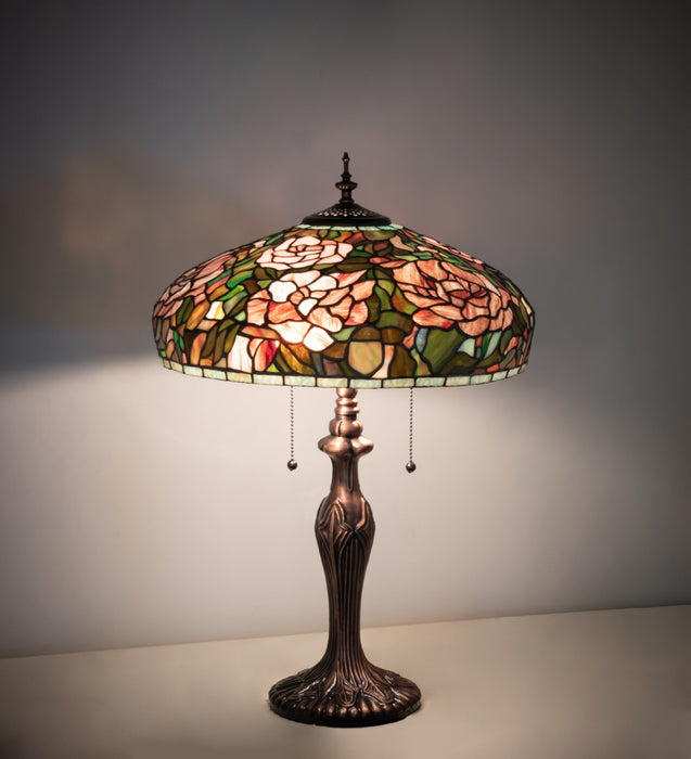 Meyda Tiffany 265068 Two Light Table Lamp, Mahogany Bronze