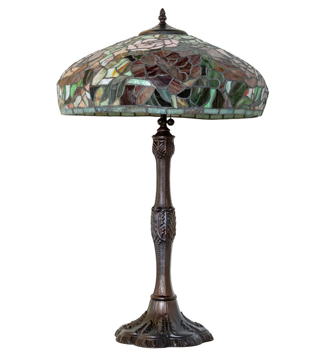 Meyda Tiffany 265071 Three Light Table Lamp, Mahogany Bronze