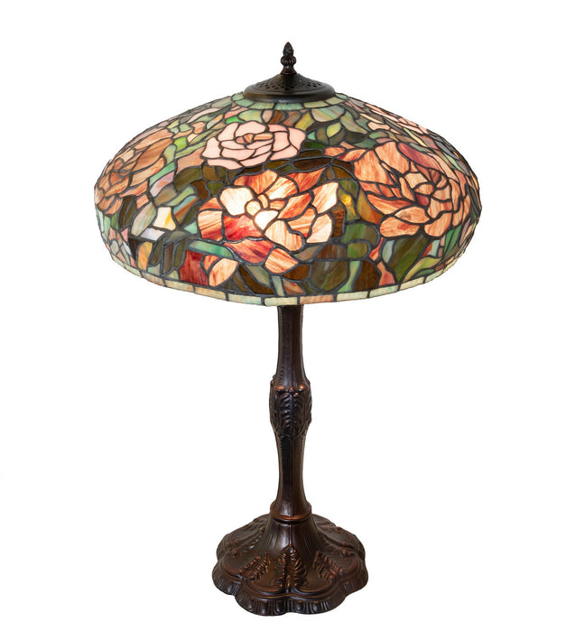 Meyda Tiffany 265071 Three Light Table Lamp, Mahogany Bronze