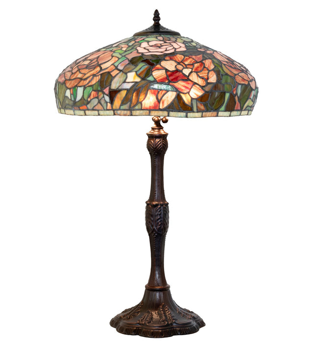 Meyda Tiffany 265071 Three Light Table Lamp, Mahogany Bronze