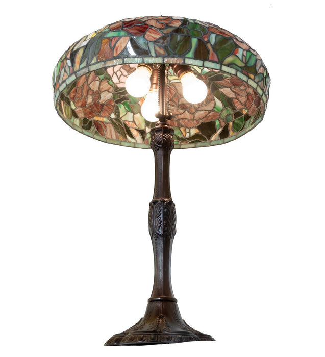 Meyda Tiffany 265071 Three Light Table Lamp, Mahogany Bronze