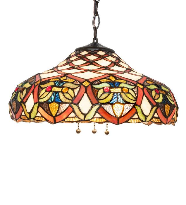 Meyda Tiffany 265146 Three Light Pendant, Mahogany Bronze