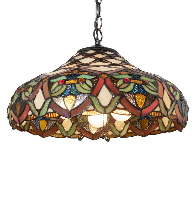 Meyda Tiffany 265146 Three Light Pendant, Mahogany Bronze