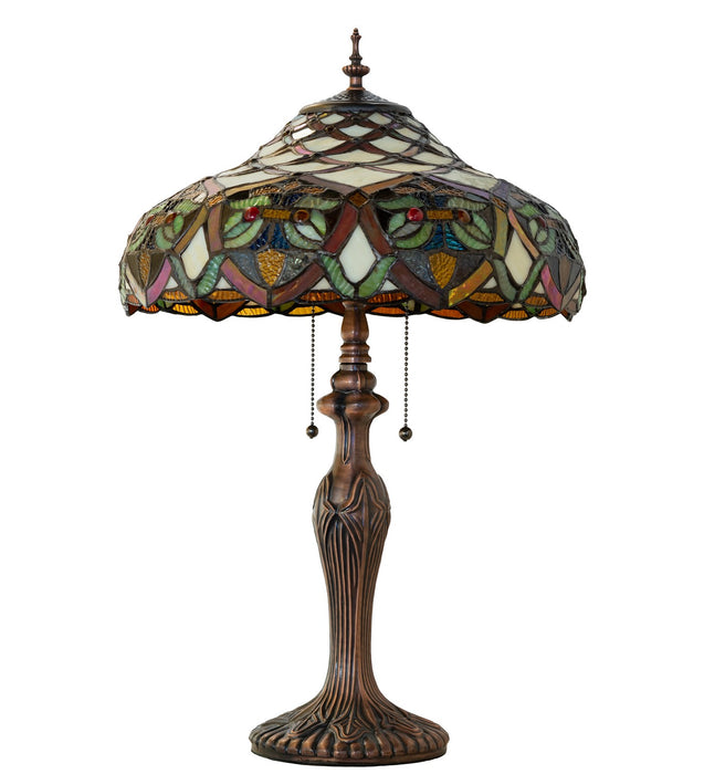Meyda Tiffany 265248 Two Light Table Lamp, Antique