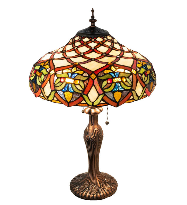 Meyda Tiffany 265248 Two Light Table Lamp, Antique