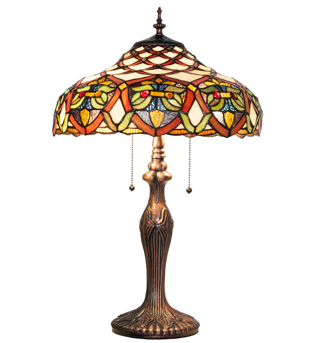 Meyda Tiffany 265248 Two Light Table Lamp, Antique