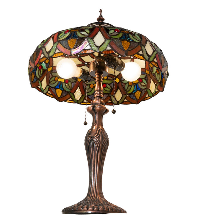 Meyda Tiffany 265248 Two Light Table Lamp, Antique