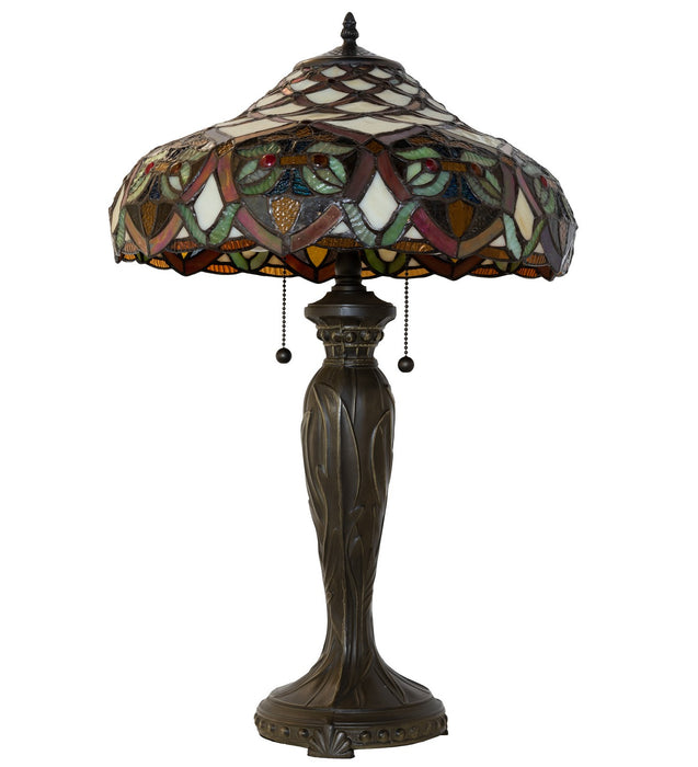 Meyda Tiffany 265254 Two Light Table Lamp, Antique