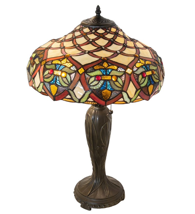 Meyda Tiffany 265254 Two Light Table Lamp, Antique