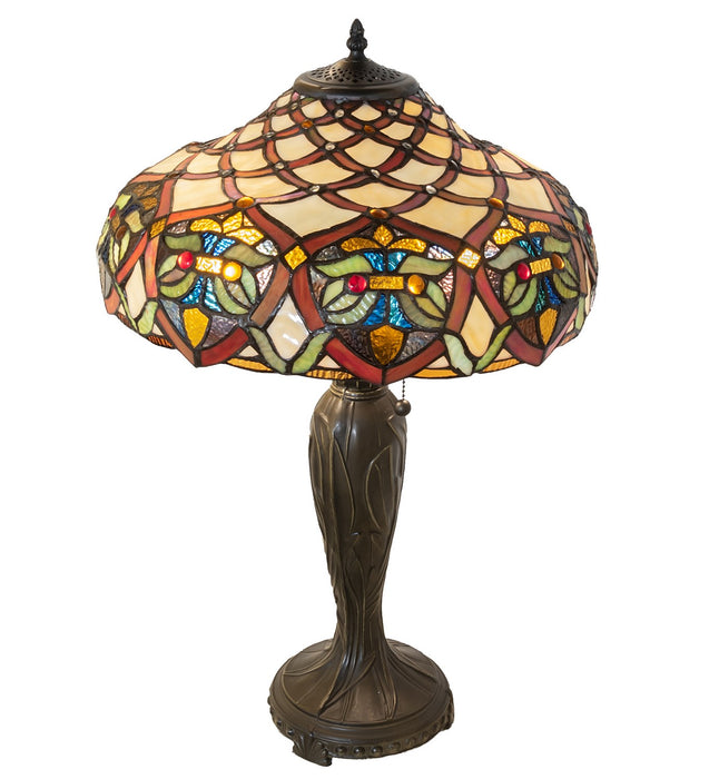 Meyda Tiffany 265254 Two Light Table Lamp, Antique