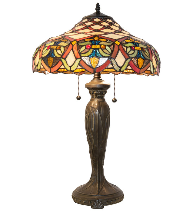 Meyda Tiffany 265254 Two Light Table Lamp, Antique