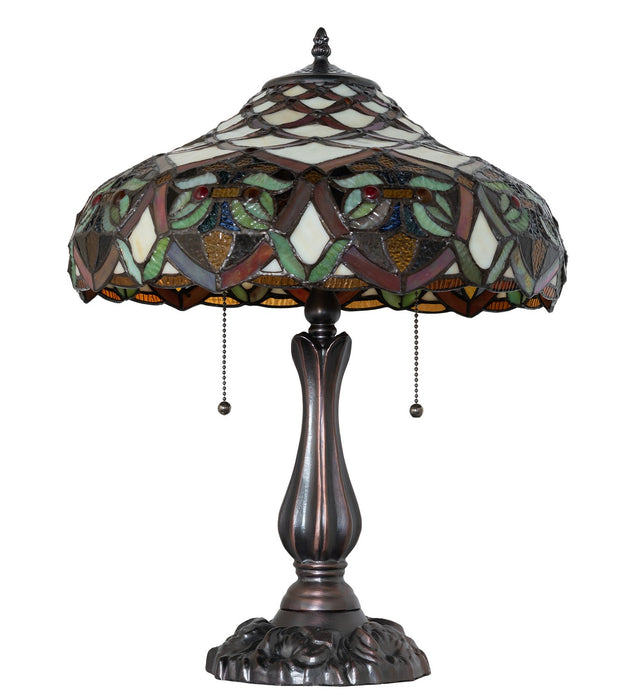 Meyda Tiffany 265263 Two Light Table Lamp, Antique