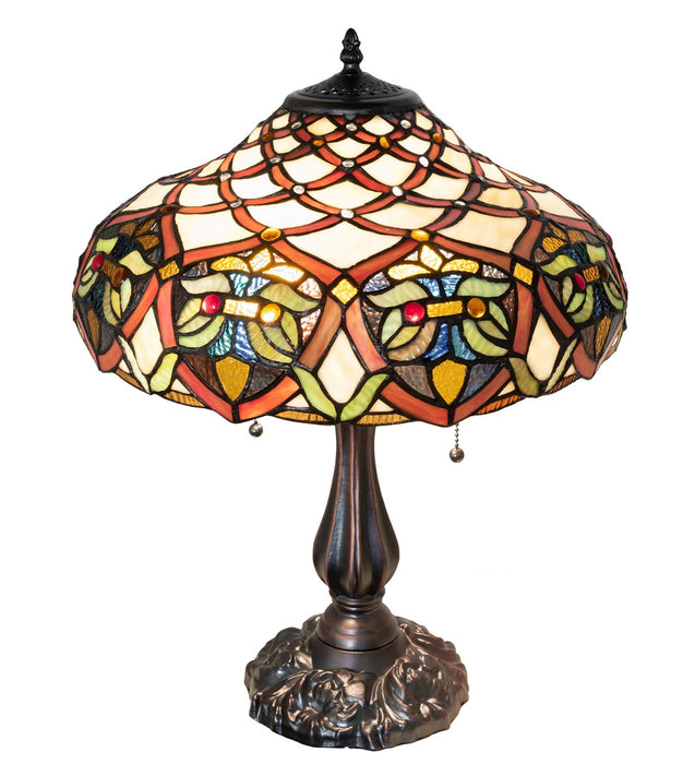 Meyda Tiffany 265263 Two Light Table Lamp, Antique
