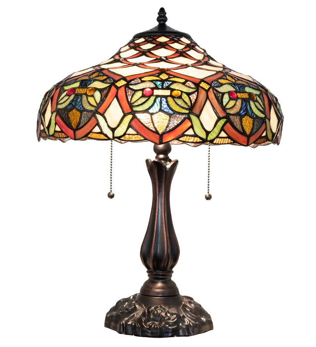 Meyda Tiffany 265263 Two Light Table Lamp, Antique
