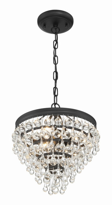 Crystorama 130-MK Three Light Mini Chandelier, Matte Black