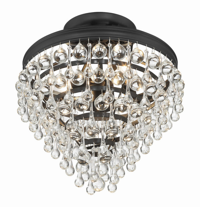 Crystorama 130-MK_CEILING Three Light Semi Flush Mount, Matte Black