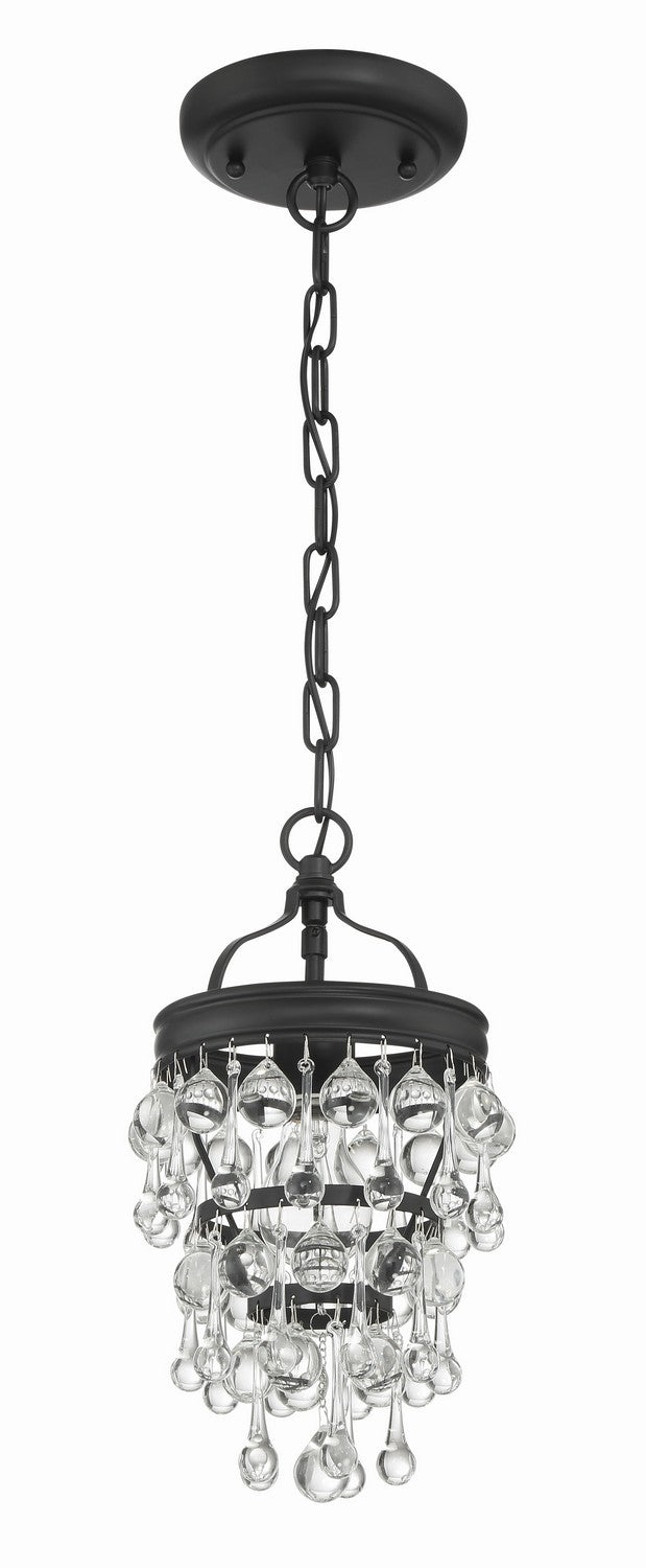 Crystorama 131-MK One Light Mini Chandelier, Matte Black