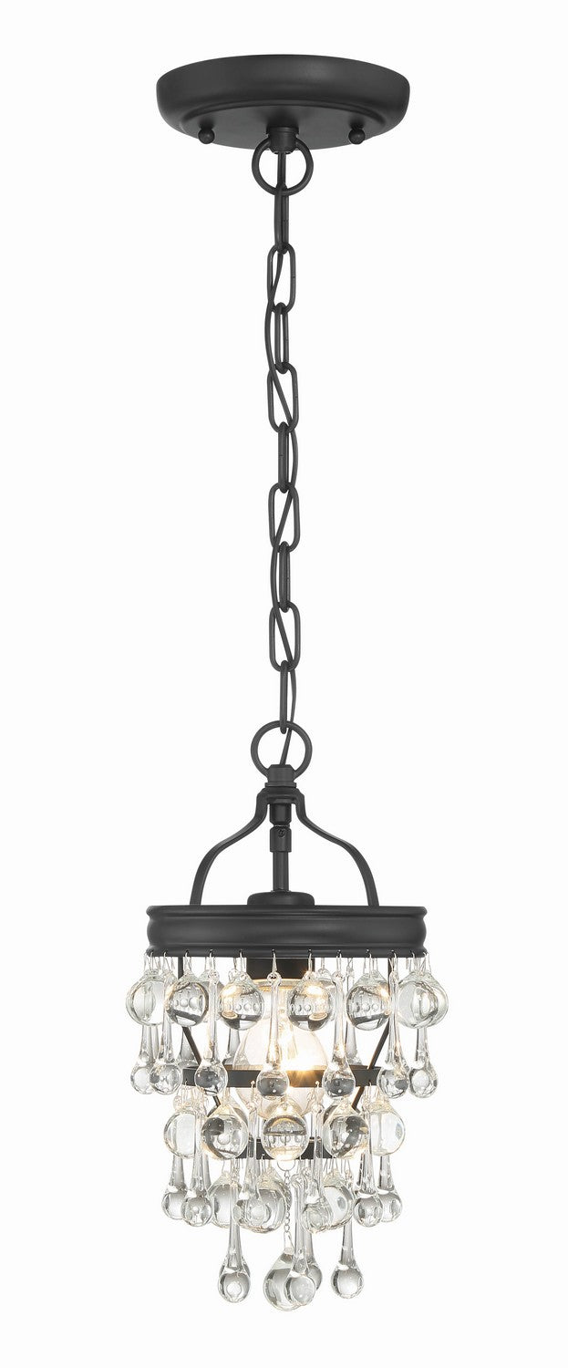 Crystorama 131-MK One Light Mini Chandelier, Matte Black