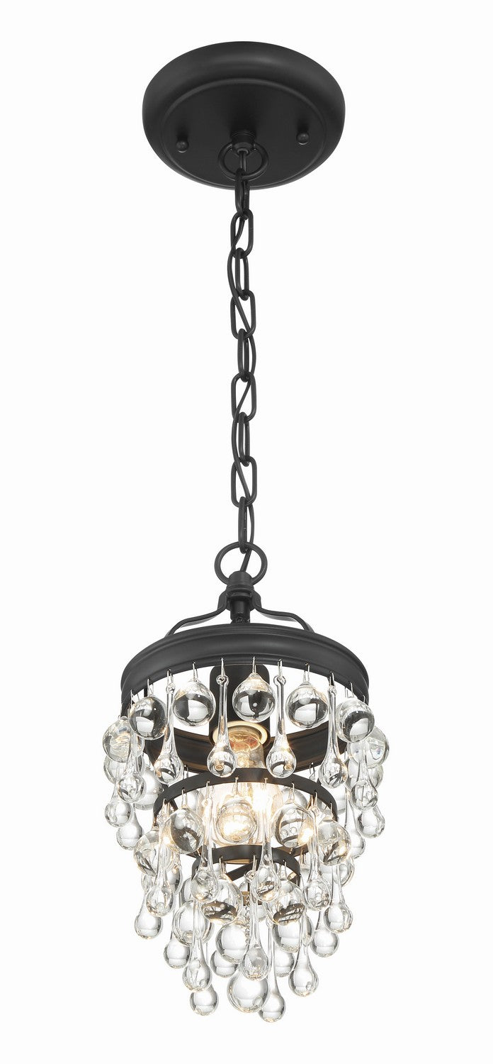 Crystorama 131-MK One Light Mini Chandelier, Matte Black