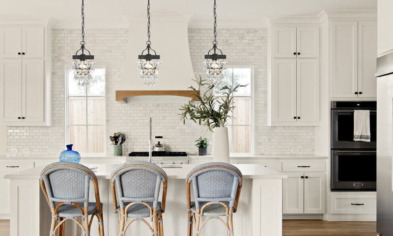 Crystorama 131-MK One Light Mini Chandelier, Matte Black