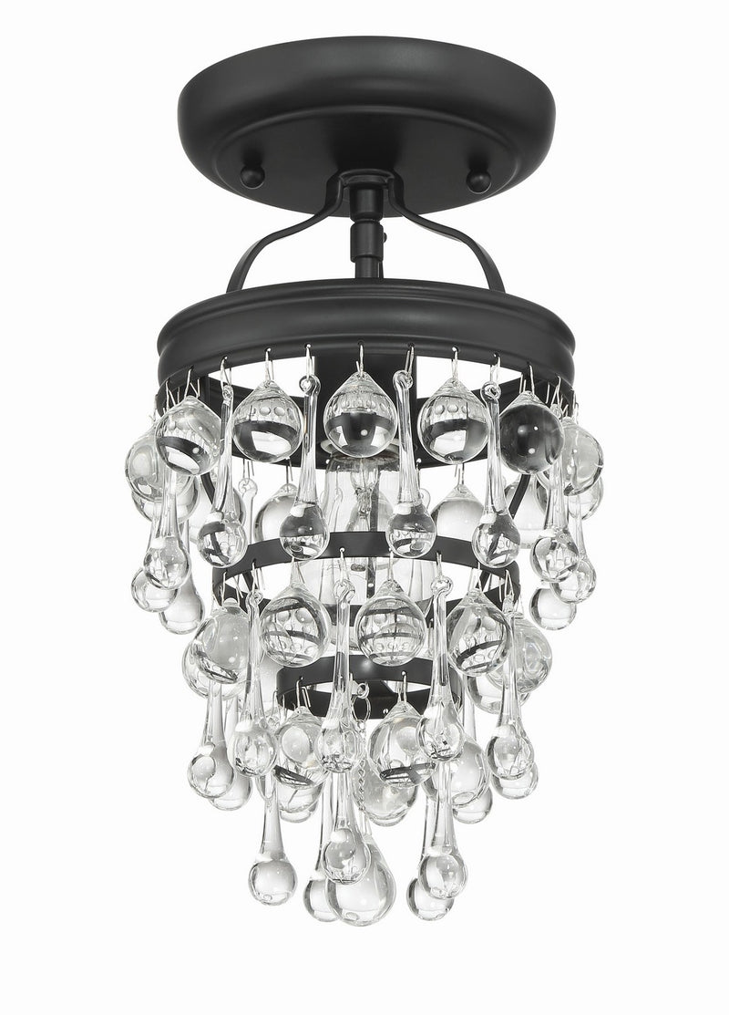 Crystorama 131-MK_CEILING One Light Semi Flush Mount, Matte Black